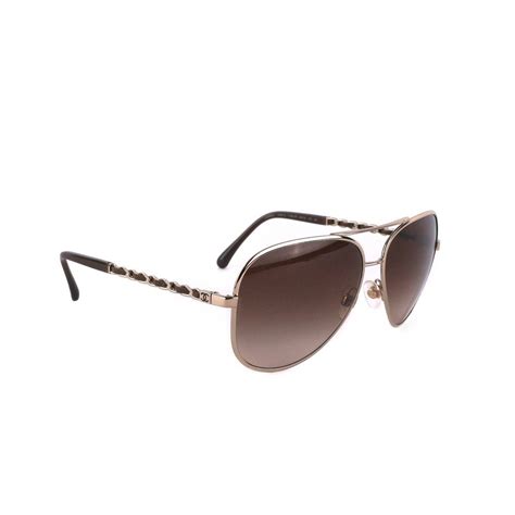 chanel leather aviator sunglasses